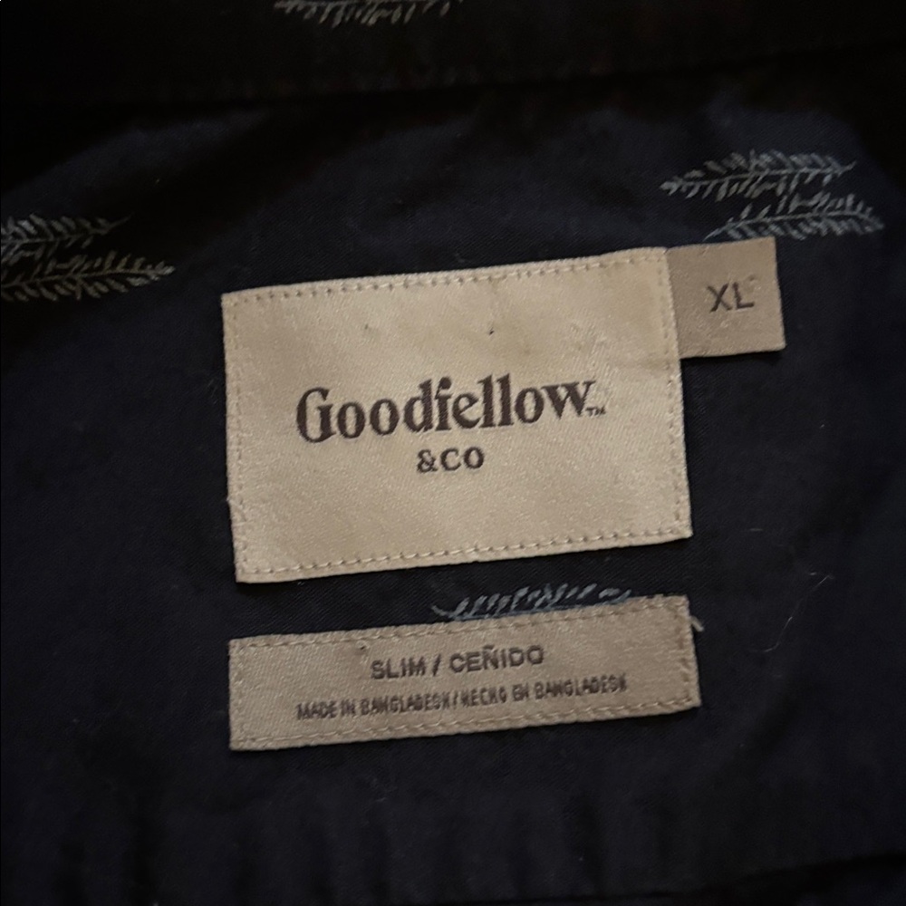 Goodfellow & Co Navy Patterned Button Down Shirt - image 2